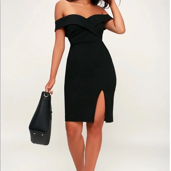 Lulus black off the shoulder dress 2025